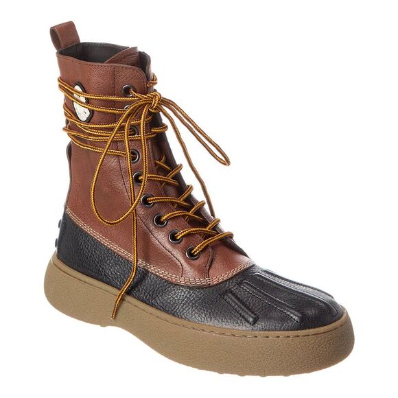 Moncler X Tod’S X Palm Angels Leather Boot, Brown - Picture 1 of 5